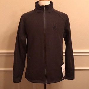 Spyder Men’s Alloy Full Zip Mid-weight Core Sweater- Peat- Med